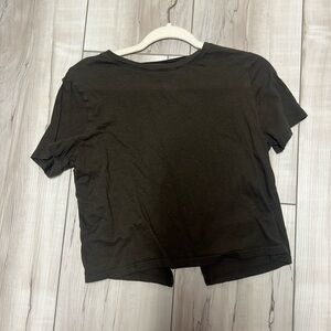 Deep green crop tee